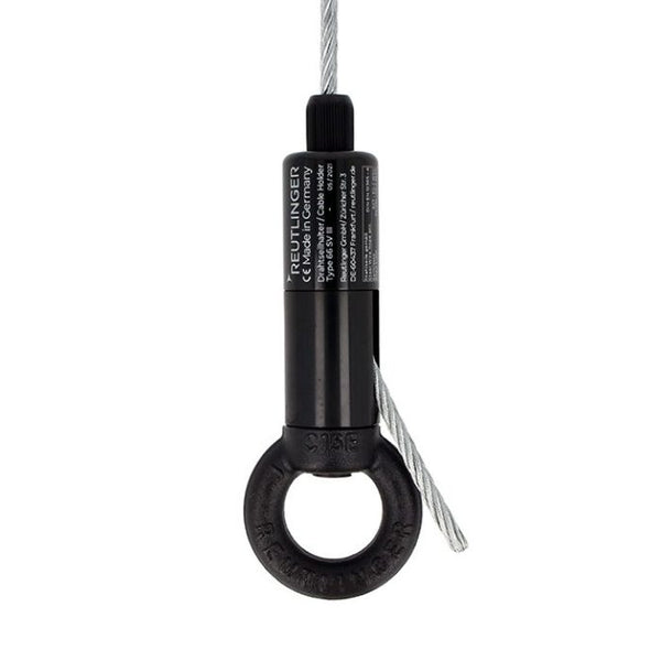 Doughty 66SV III with Ring-Side Exit Wire - Reutlinger cable suspension system with black steel fitting.