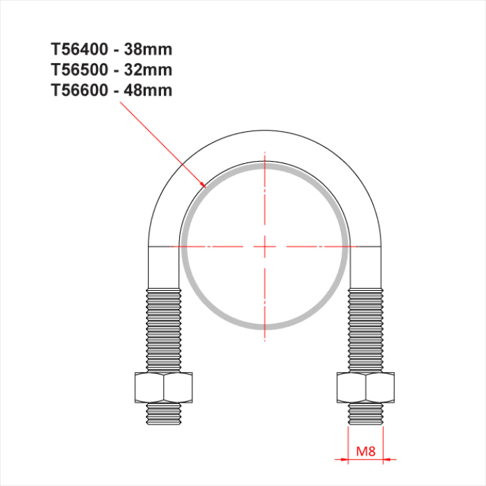 Doughty M8 U Bolts with Plates - imagen 5