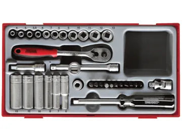 Teng TT1435 4-13mm Socket Set, 35 Piece - 1/4in Drive – – Now available at MTN Shop UK.