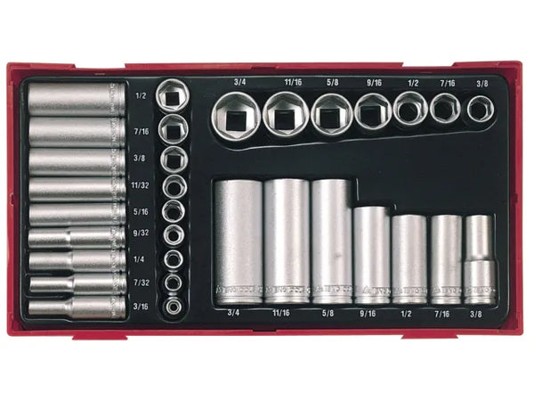 Teng TTAF32 Regular/Deep Socket Set, 32 Piece - 1/4 & 3/8in Drive – – Now available at MTN Shop UK.