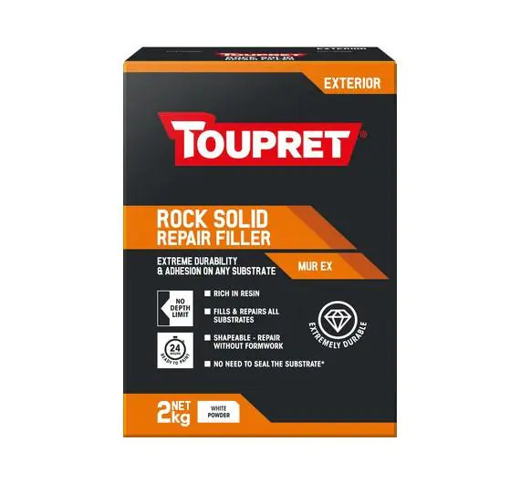 Toupret Exterior Rock Solid Repair Filler 2kg – – Now available at MTN Shop UK.