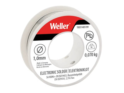 Weller Electronic Lead-Free Solder Sn100Ni100+, 1mm 70g – – Now available at MTN Shop UK.