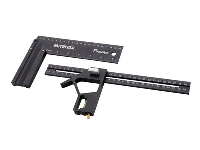 Faithfull - Faithfull Combination & 200mm (8in) Try Square Set - Faithfull combination square with ruler and level.