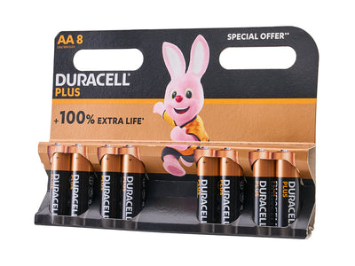 Duracell - Duracell AA Battery Pack (8 Pack) - Duracell Plus AA batteries, pack of eight, extra life.