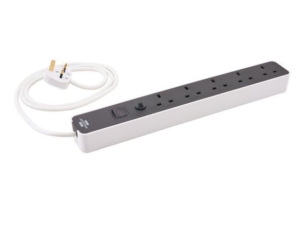 Brennenstuhl - Brennenstuhl 1.5M Trailing Lead (5 Gang) - Six-outlet power strip with UK plug and switch.