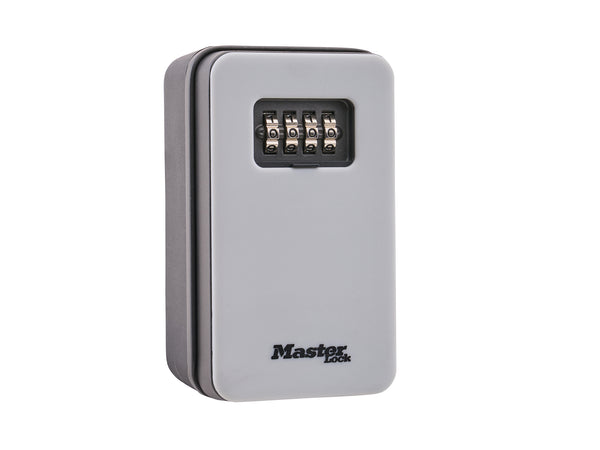 Master Lock - Key Lock Box - New Design - White Master Lock combination lockbox with four dials.