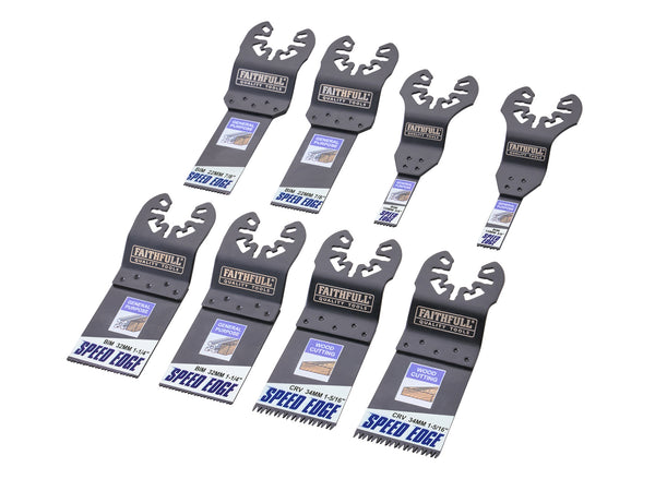 Faithfull - Faithfull 8 Piece Multi-Tool Speed Edge Blade Set - Oscillating multitool blades set, Faithfull Speed Edge.