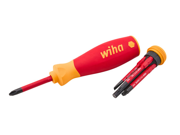 Wiha - Wiha 6 Piece Slimfix VDE Screwdriver Set - Wiha interchangeable screwdriver set with ergonomic handle.