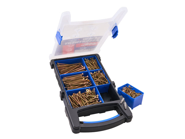 Forgefix - Forgefix 650 Piece Screw Set - Screw organizer box with multiple compartments, clear lid.