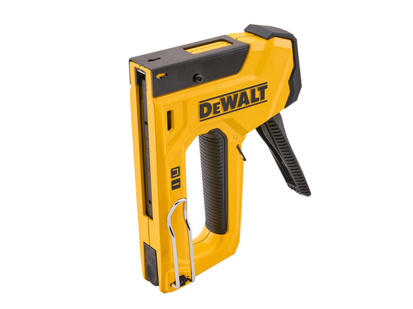 DeWalt - DeWalt 2 in 1 Heavy Duty Hand Tacker with 5000 Staples - Yellow DeWalt manual staple gun with ergonomic grip.