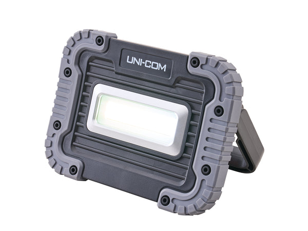 Unicom - Unicom Rechargeable Task Light (550 Lumens) - Rugged LED work light with stand, UNI-COM brand.