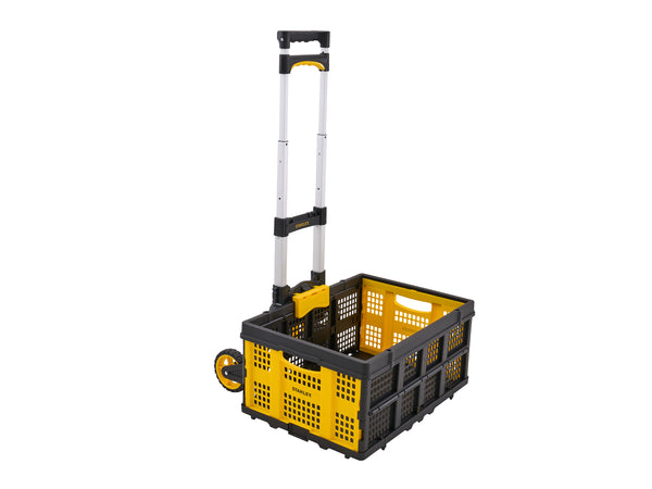 Stanley - Stanley Folding Hand Truck/Trolley with Basket - Collapsible rolling cart with adjustable handle and wheels.