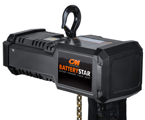 CM BatteryStar Hoist – The CM® BatteryStar™ is a portable, battery-powered chain hoist from Columbus McKinnon and Milwaukee Tool®, designed for quick installation and reliable performance in industrial applications. – Now available at MTN Shop UK.