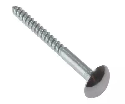 ForgeFix Mirror Screw Chrome Domed Top Slotted CSK ST ZP 2in x 8 Bag 10