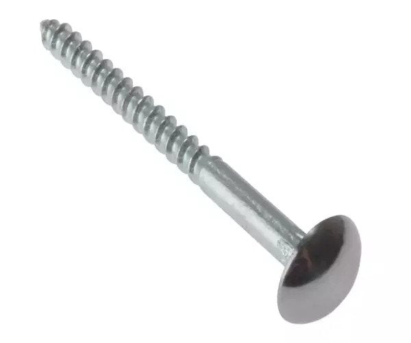 ForgeFix Mirror Screw Chrome Domed Top Slotted CSK ST ZP 2in x 8 Bag 10