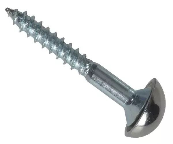 ForgeFix Mirror Screw Chrome Domed Top Slotted ZP 1.1/2in x 8 Forge Pack 8