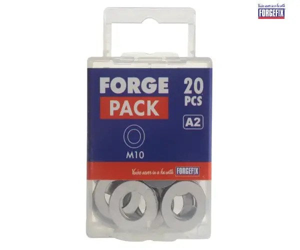 ForgeFix Flat Washers DIN125 A2 Stainless Steel M10 ForgePack 20 - imagen 2