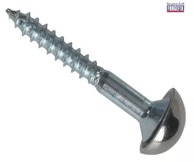 ForgeFix Mirror Screw Chrome Domed Top Slotted ZP 1.1/4in x 8 Forge Pack 8