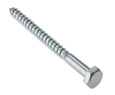 ForgeFix Coach Screw Hexagon Head Single Thread ZP M8 x 50mm Bag 10