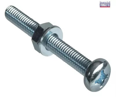 ForgeFix Machine Screw Pozi Compatible Pan Head ZP M6 x 50mm Forge Pack 4