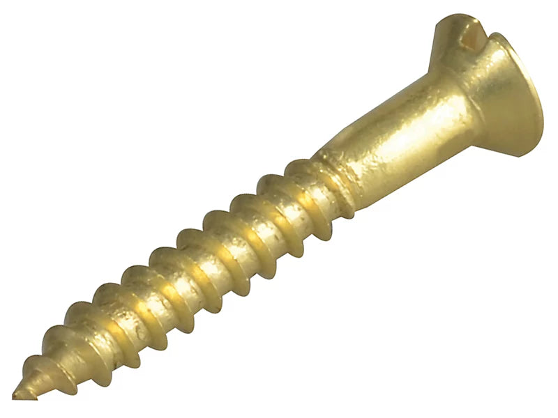 ForgeFix 1.1/2 x 8in solid brass slotted wood screws, Forge Pack of 10 - imagen 2