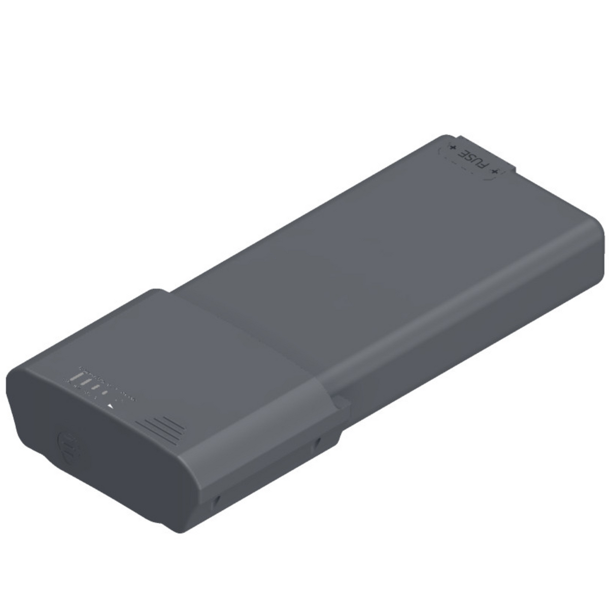 Gray battery pack on a white background