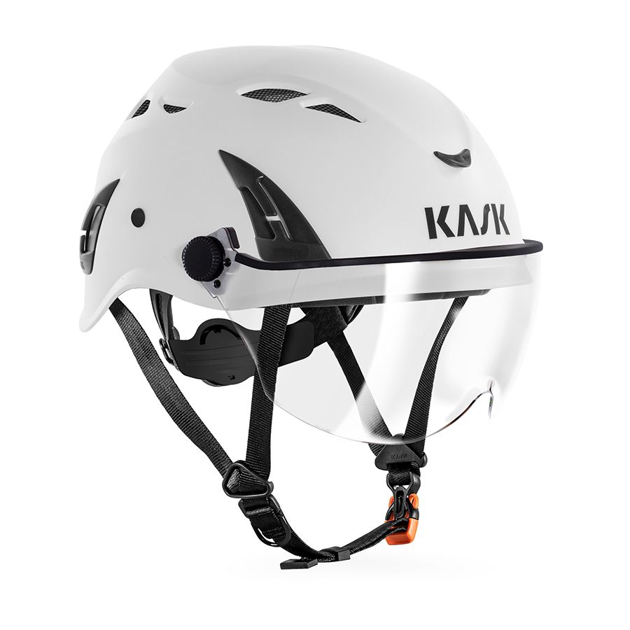 KASK - KASK Visor V2 Plus for SuperPlasma AQ/PL/HP Helmets - White safety helmet with integrated visor and adjustable straps. - imagen 6