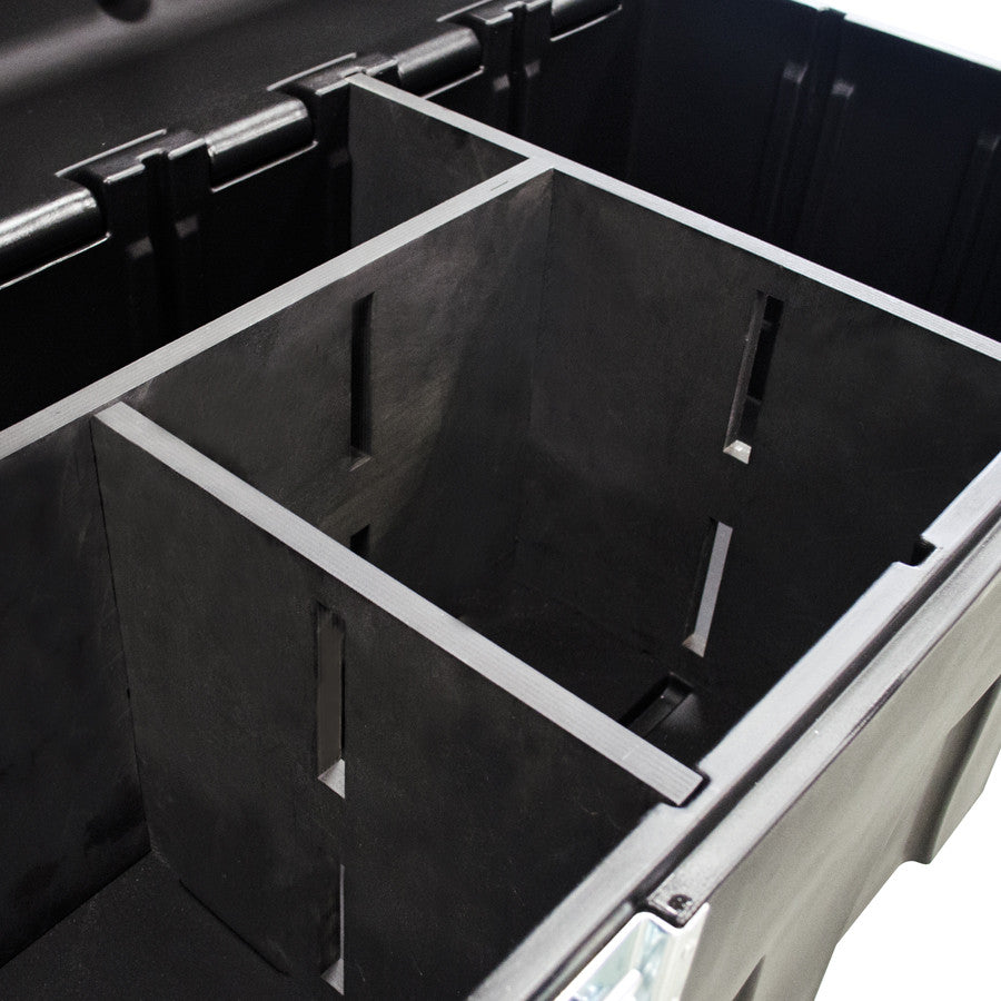Black storage case with compartments on a white background - imagen 2