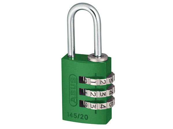 ABUS Mechanical 145/20 20mm Aluminium Combination Padlock Green 46571 – – Now available at MTN Shop UK.