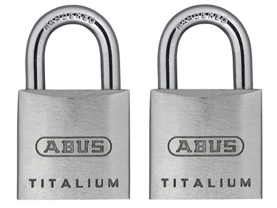 ABUS Mechanical 64TI/20mm TITALIUM™ Padlock Carded Twin Pack – – Now available at MTN Shop UK.