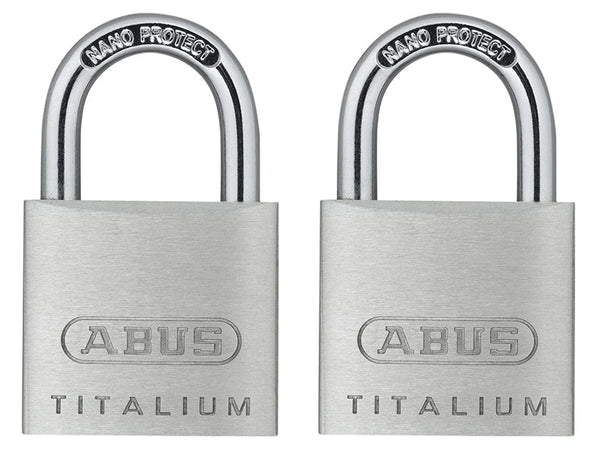ABUS Mechanical 64TI/30mm TITALIUM™ Padlock Carded Twin Pack – – Now available at MTN Shop UK.