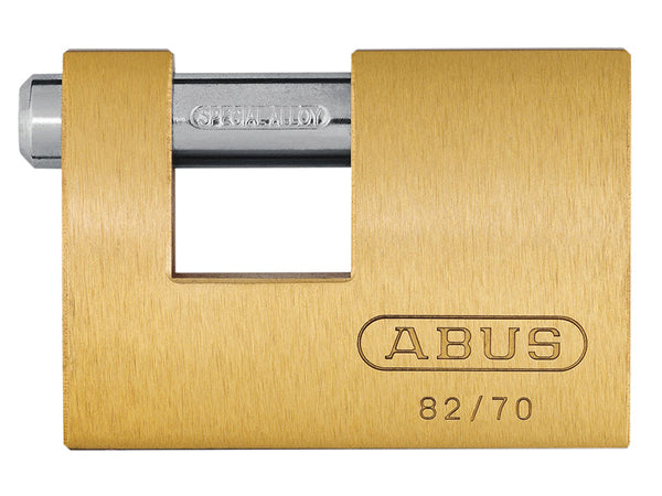ABUS Mechanical 82/70mm Monoblock Brass Shutter Padlock – – Now available at MTN Shop UK.