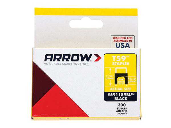 Arrow T59 Insulated Staples Black 6 x 6mm (Box 300) – – Now available at MTN Shop UK.