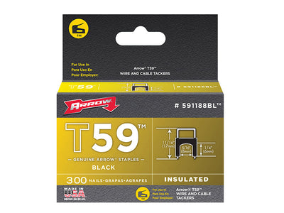 Arrow T59 Insulated Staples Black 6 x 8mm (Box 300) – – Now available at MTN Shop UK.