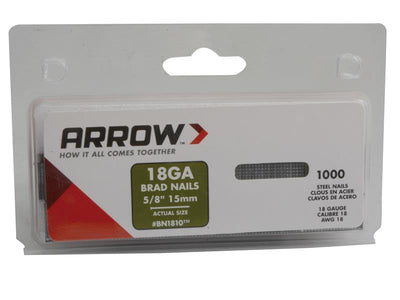 Arrow BN1810 Brad Nails 15mm (Pack 1000) – – Now available at MTN Shop UK.