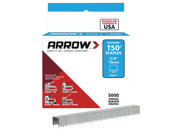 Arrow T50 Staples 10mm (3/8in) (Bulk Pack 5000) – – Now available at MTN Shop UK.
