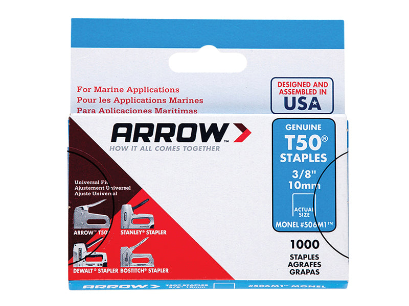 Arrow T50M 506m Monel Staples 10mm (3/8in) (Box 1000) – – Now available at MTN Shop UK. - imagen 2
