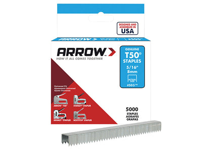 Arrow T50 Staples 8mm (5/16in) (Bulk Pack 5000) – – Now available at MTN Shop UK.