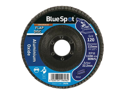 BlueSpot Tools Sanding Flap Disc 115mm 120 Grit – – Now available at MTN Shop UK.