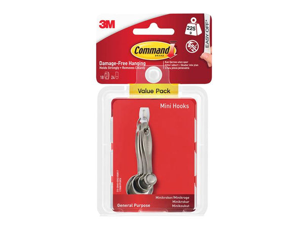 Command™ White Mini Hooks Value Pack (Pack 18) – – Now available at MTN Shop UK.