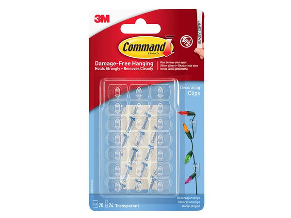 Command™ Clear Decorating Clips with Clear Strips (Pack 20) – – Now available at MTN Shop UK.