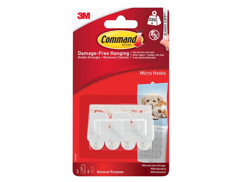 Command™ White Micro Hooks (Pack 3) – – Now available at MTN Shop UK. - imagen 2