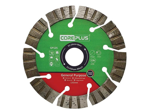 CorePlus GP125 General-Purpose Hybrid Turbo Diamond Blade 125mm – – Now available at MTN Shop UK.