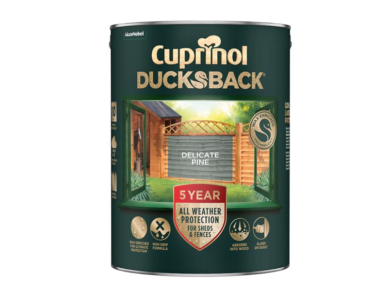 Cuprinol Ducksback 5 Year Waterproof for Sheds & Fences Delicate Pine 5 litre – – Now available at MTN Shop UK. - imagen 2