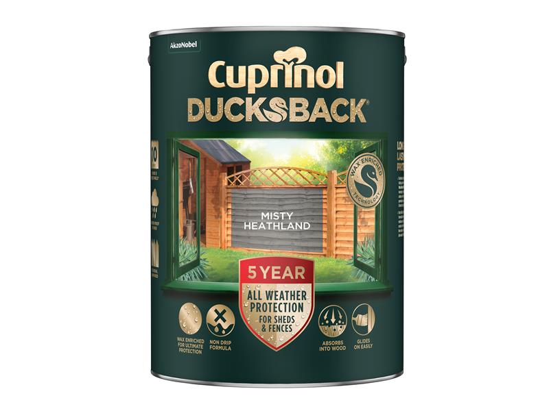 Cuprinol Ducksback 5 Year Waterproof for Sheds & Fences Misty Heathland 5 litre – – Now available at MTN Shop UK. - imagen 2