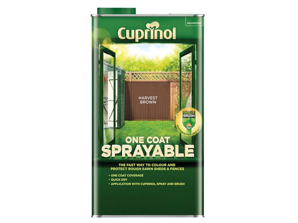 Cuprinol One Coat Sprayable Fence Treatment Harvest Brown 5 litre – – Now available at MTN Shop UK.