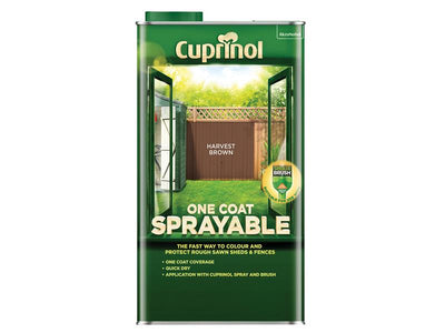 Cuprinol One Coat Sprayable Fence Treatment Harvest Brown 5 litre – – Now available at MTN Shop UK.