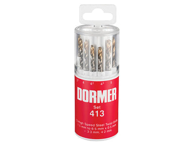 Dormer A094 No.413 HSS TiN Coated Drill Set of 13 1.5- 6.50mm x 0.5mm – – Now available at MTN Shop UK.