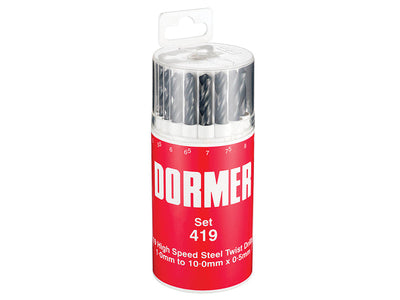 Dormer A191 No.419 Metric HSS Drill Set of 19 1.0-10.0 x 0.5mm – – Now available at MTN Shop UK.