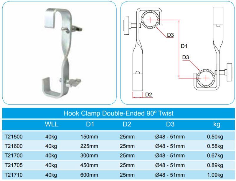 Doughty Hook Clamp (Steel)- Double Ended 90° Twist- MTN Shop EU - imagen 3